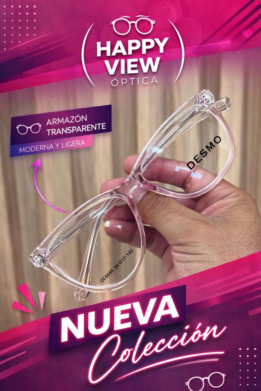 Armazón transparente de la nueva colección
